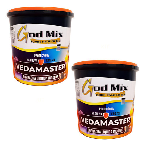 2 Borracha Líquida Impermeabilizante Vedamaster 900ml Incolo em Oferta na Shopee