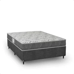 Cama Box Viúva + Colchão D33 One Face - Suede Cinza