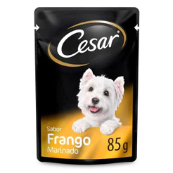 Kit Ração Úmida Cortes Selecionados Frango Marinado ao Molho para Cães Adultos 20 Unidades Cesar Sachê