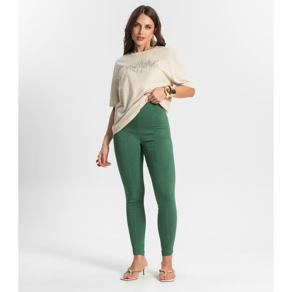 Legging Feminina Em Bengaline Endless Verde
