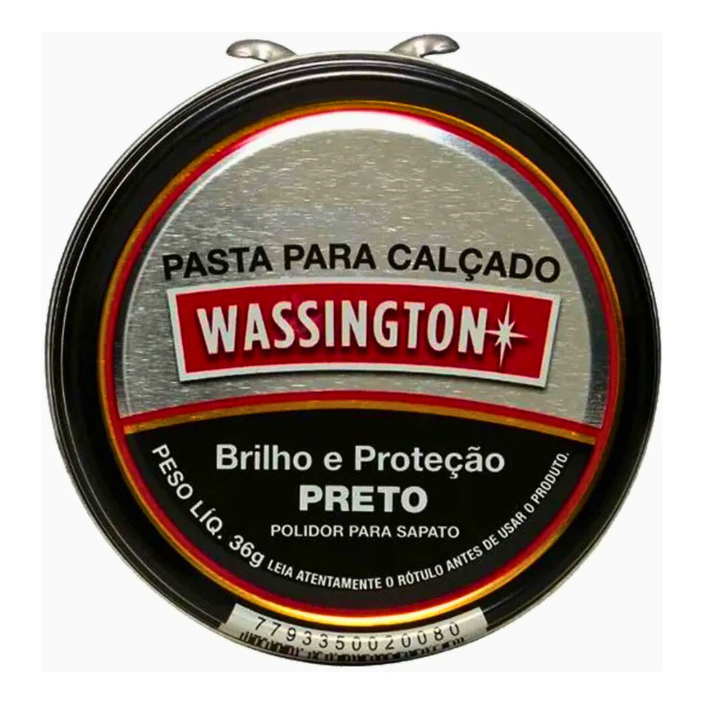 Graxa Cera Pasta Para Calçado Preto Marrom Wassington 36g