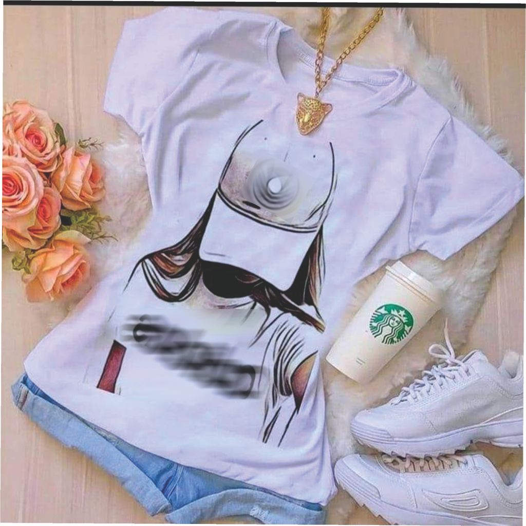 Blusa Camiseta baby look Blusa feminina Garota boné em Oferta na Shopee