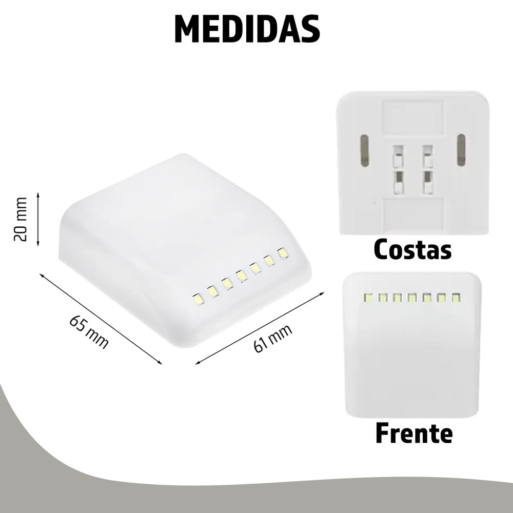 KIT 2 LED AUTOMÁTICO COM SENSOR SEM FIO PARA ARMÁRIO, CLOSET E GUARDA-ROUPA