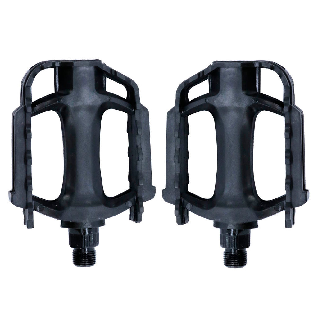Pedal Plataforma Preto Nylon Bicicleta Rosca Grossa Mtb Bike