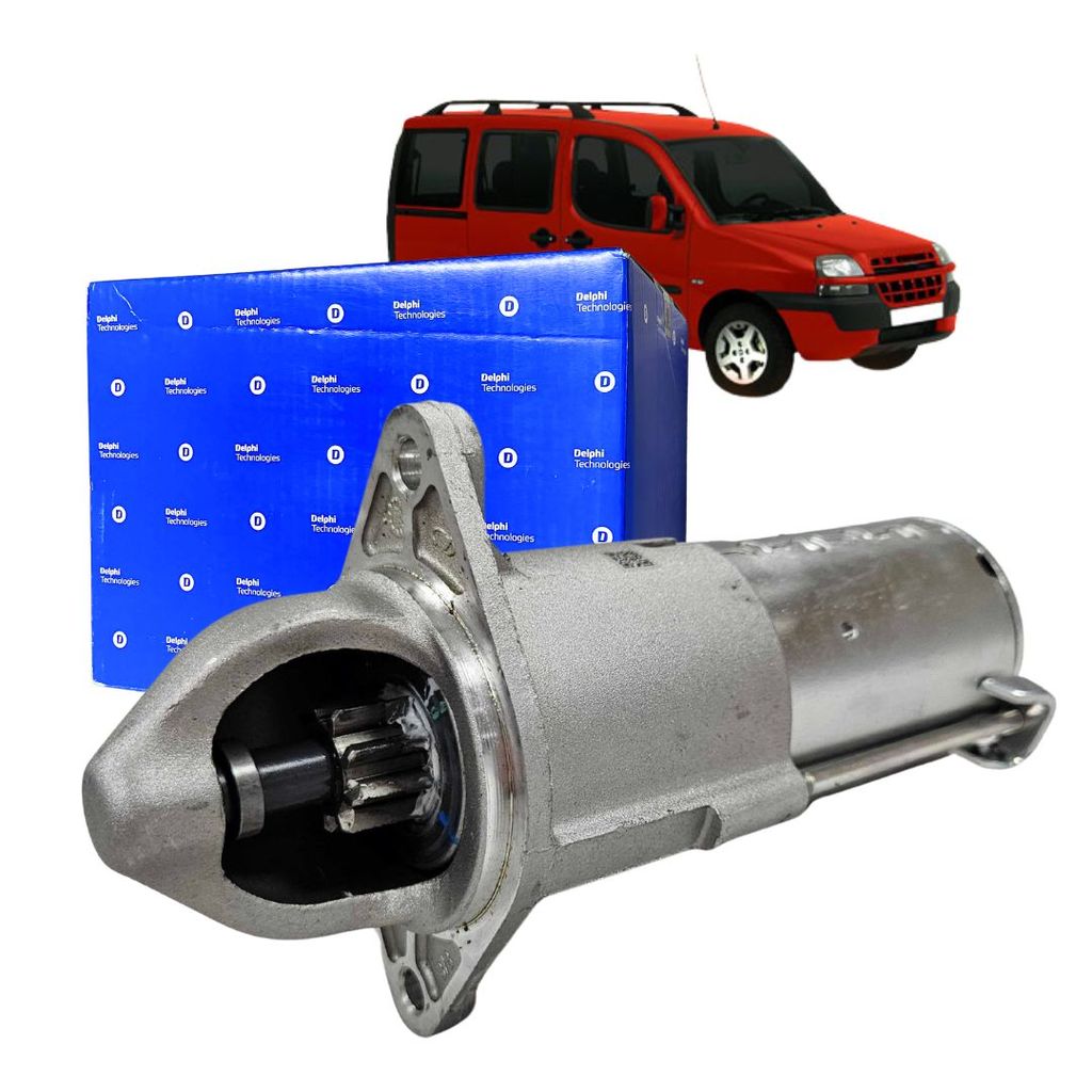 Motor De Partida Arranque 12v 9 Dentes Para Doblo 1.8 8V e 16V Após 2006 Delco Remy Delphi