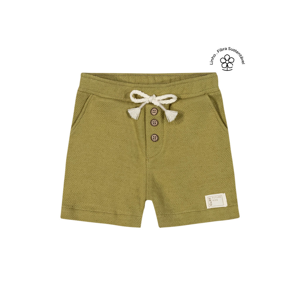 Bermuda Infantil Menino Dupla Face Linho Colorittá Verde