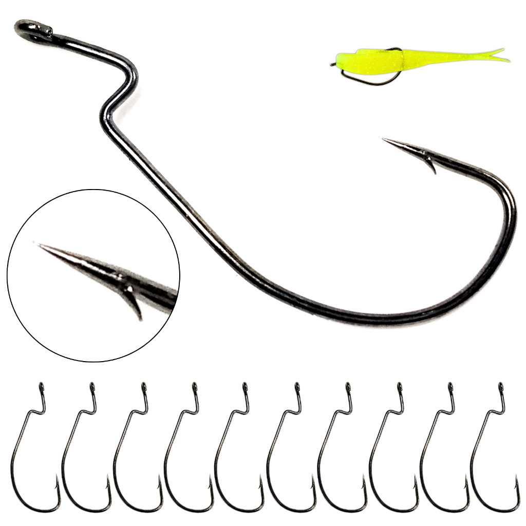 Kit Anzol Offset EWG Reforçado Anti Enrosco Isca Artificial Pesca Trairá Tucunaré Dourado Robalo