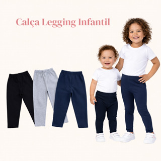 Legging Infantil Cotton Básica Lisa 3 Peças - Ideal para Escola e  Passeio em Oferta na Shopee