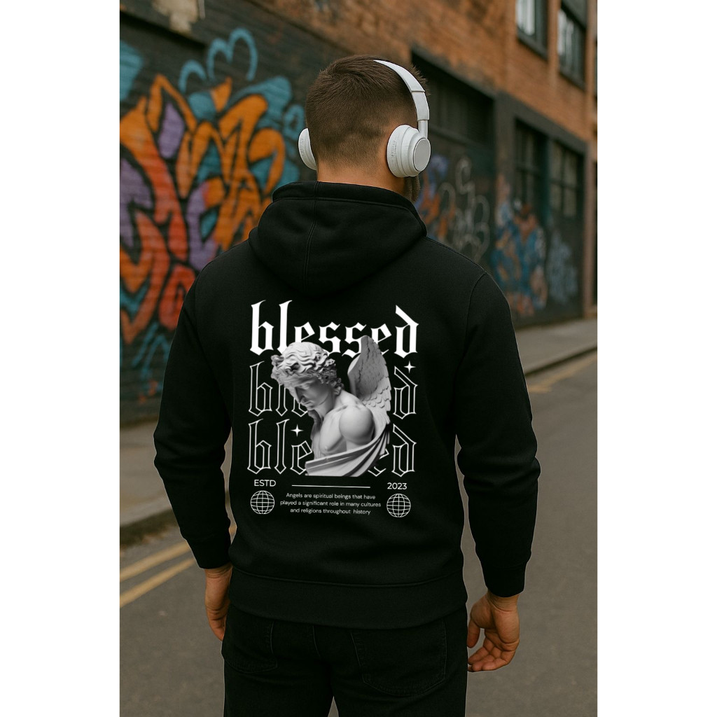 Moletom Canguru Unissex Estampado Flanelado Capuz Inverno Casual Conforto Tumblr
