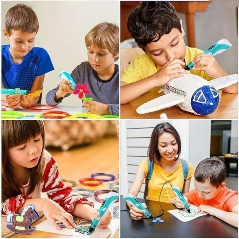 Caneta De Impressão Mágica 3D Grátis 10M DIY PLA Filamento Desenho Brinquedo Presente De Aniversário Criança ABS Tela LC