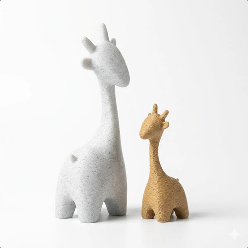 Decoração Girafa Mae E Filho Kit 2 Peças Decoração Enfeite De Mesa Estilizadas Com textura