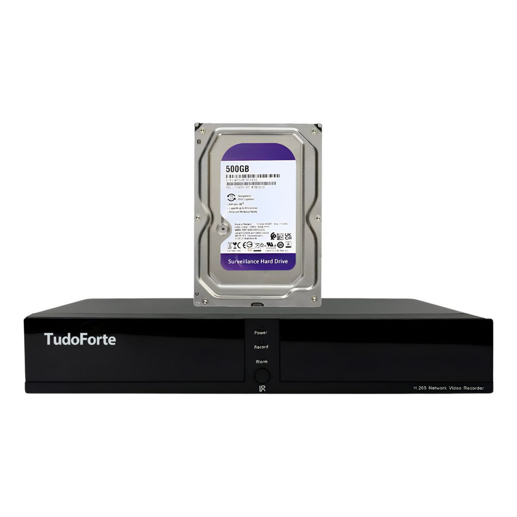 Kit DVR Gravador de Vídeo Tudo Forte TFHDX 3304 4 Canais com Detecção de Movimento + HD 500GB em Oferta na Shopee