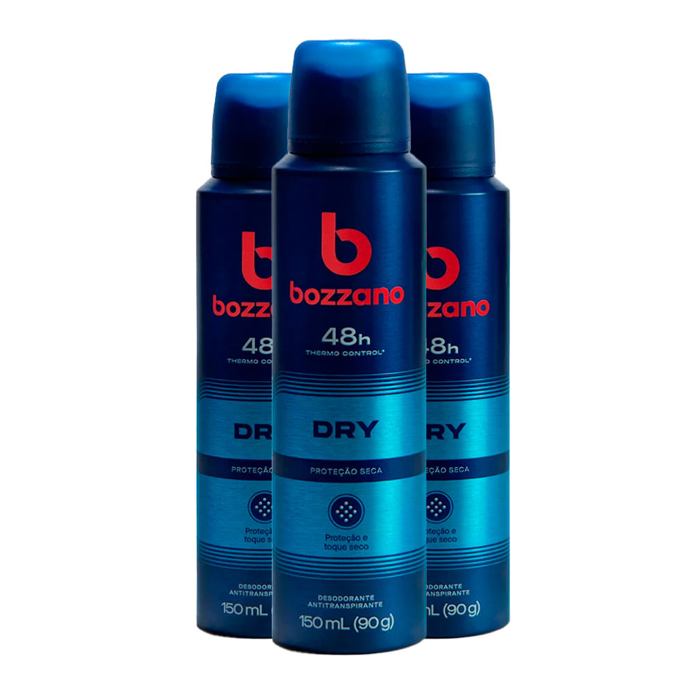 Kit Desodorante Aerosol Bozzano Dry 90g - 3 unidades em Oferta na Shopee