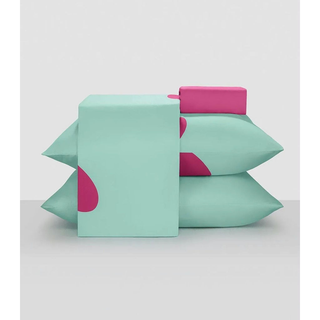 Jogo De Cama 200 Fios Queen 4 Peças Lar E Lazer Verde em Oferta na Shopee