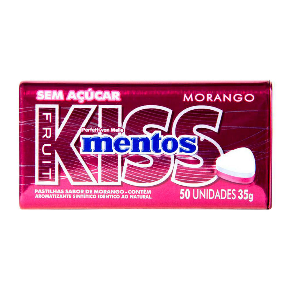 Balas Mentos Kiss Fruit Sabor Morango sem Açúcar 35g