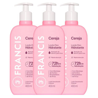 Kit Loção Hidratante Francis Cereja 400ml - 3 Unidades em Oferta na Shopee