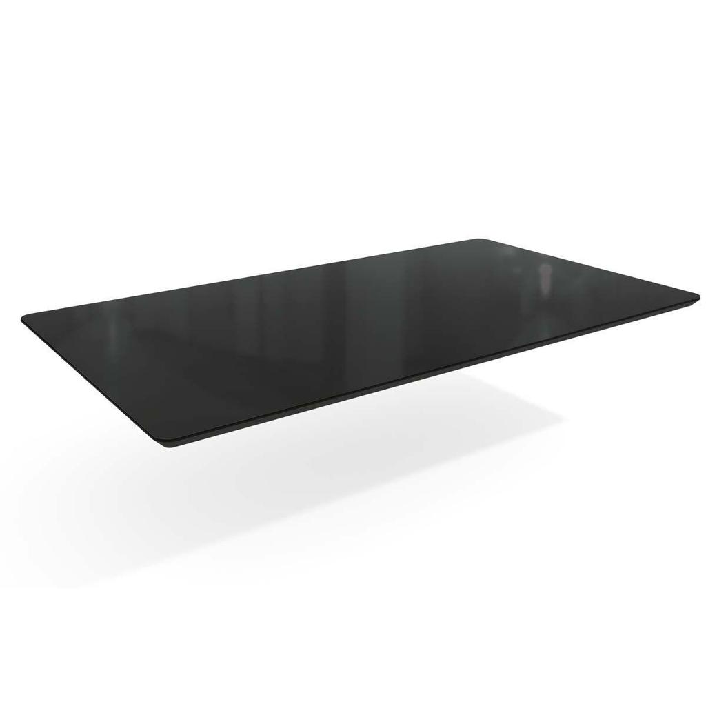 Tampo Mesa Sala de Jantar Madeirado c/Vidro TA26 Retangular 90x160cm Preto - Kappesberg