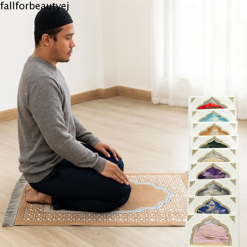 Imagem Tapete De Oração Muçulmano FALLFORBEAUTYEJ , Conjunto De Antiderrapante De 70x110cm , Islâmico Dobrável
