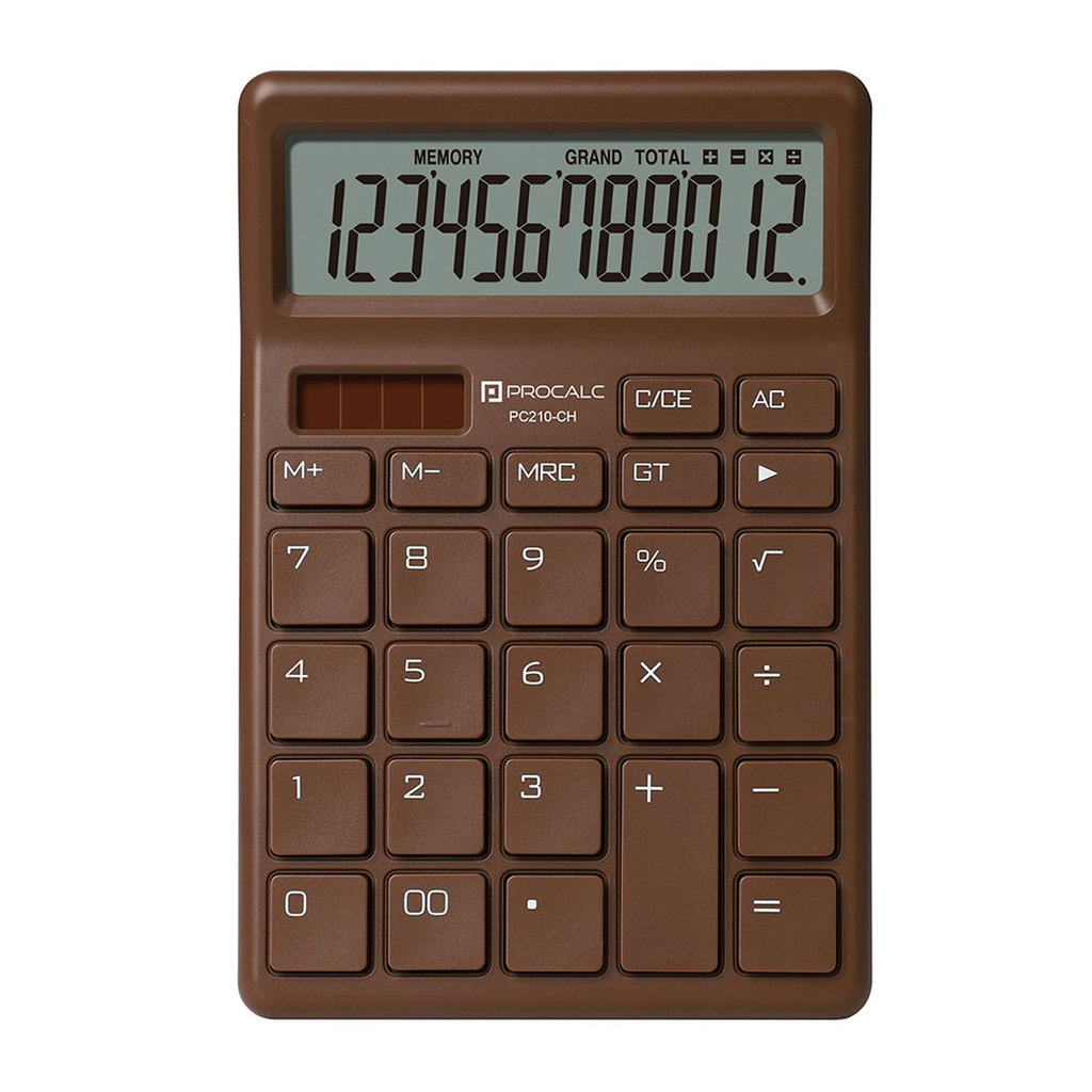 Calculadora de mesa 12 dígitos PC210-CH Chocolate Procalc em Oferta na Shopee