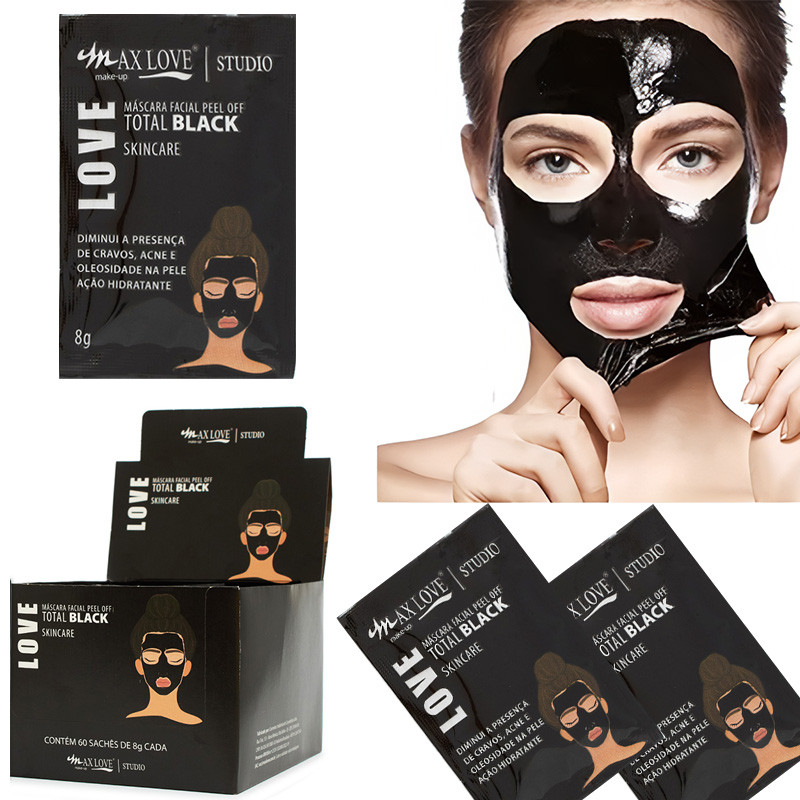 Kit C/10/15/20/25/30 Unidades Sortido De Max Love Máscara Facial Sachê Cor Black