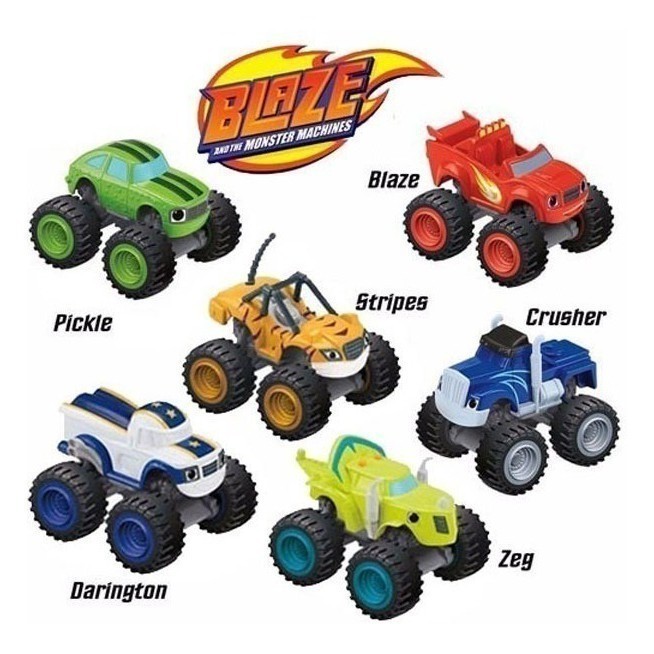 Blaze Monster Kit Com 6 Carrinhos Fricção QS-2431