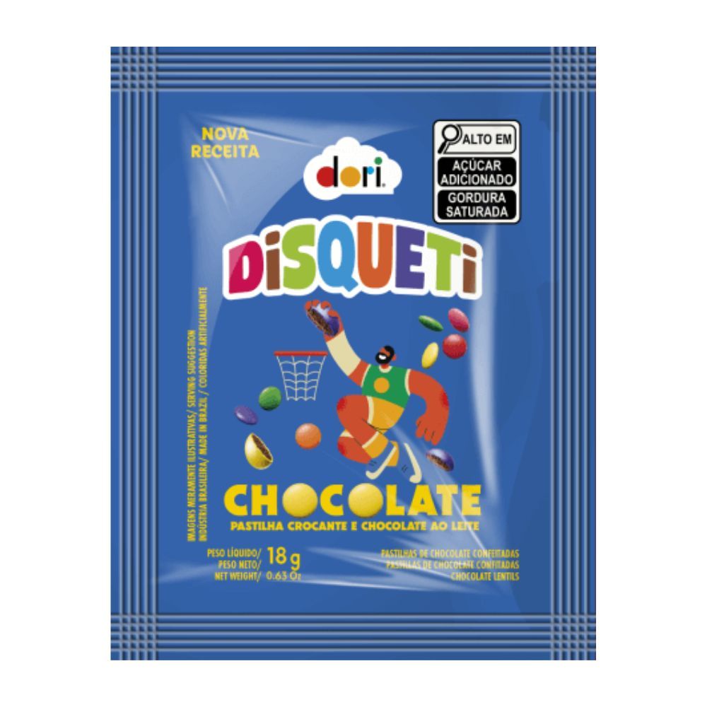 Confeite Disqueti Dori Chocolate 18g em Oferta na Shopee
