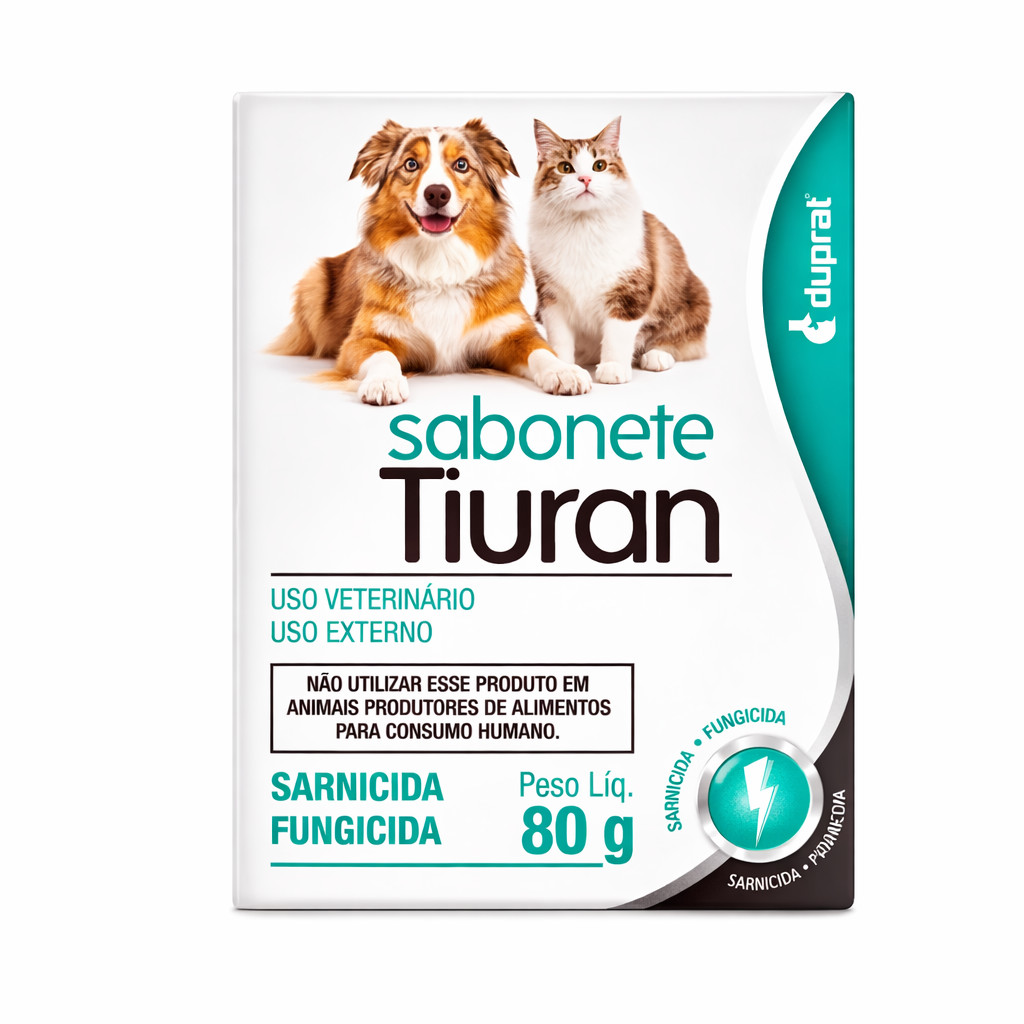 Detalhes do Tiuran Spray 125ml Sabonete 80g Higiene Pele Cães Gatos Pet Coceira Sarna Dermatite Pelos Banho Cachorro
