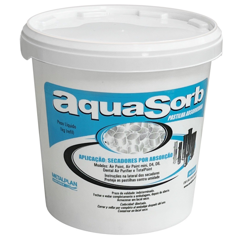 Pastilha absoverdora para secador de ar 1 Kg - AQUA-SORB1 Metalplan em Oferta na Shopee