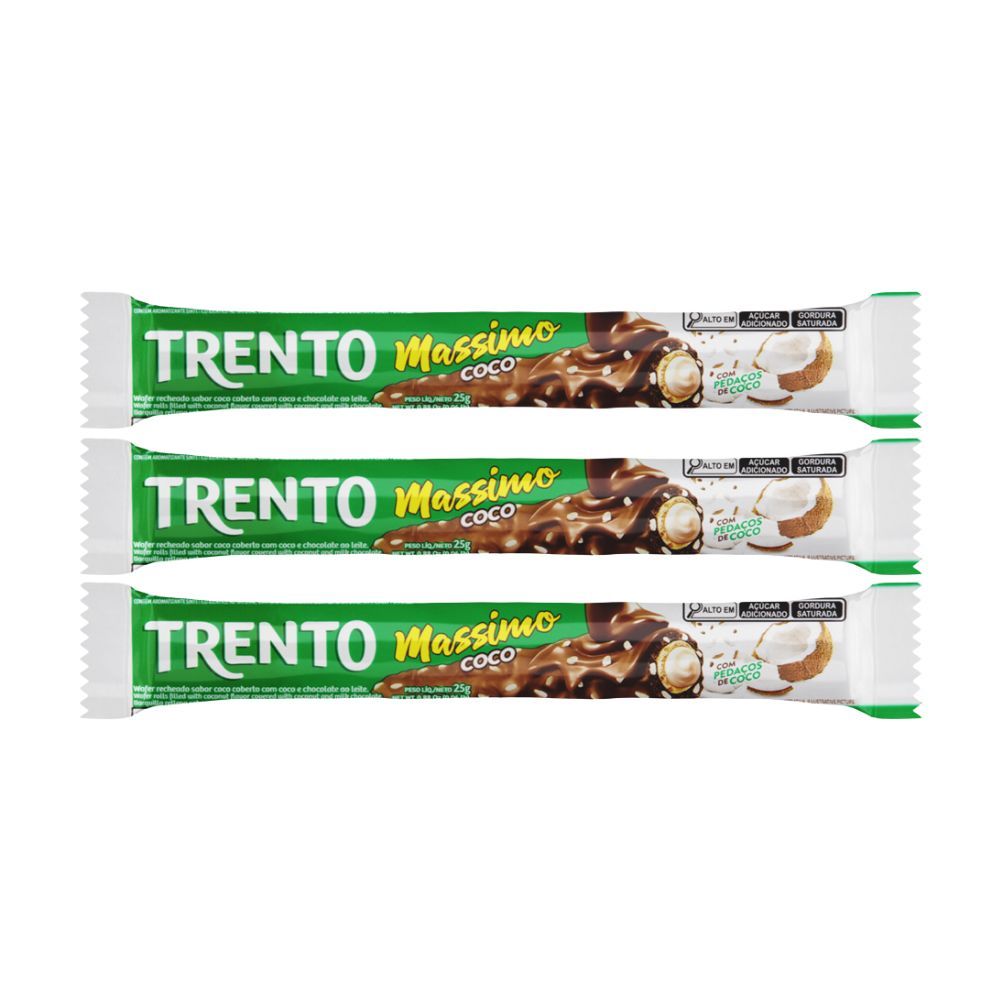 Kit 3 Chocolate Trento Massimo Coco 25g em Oferta na Shopee