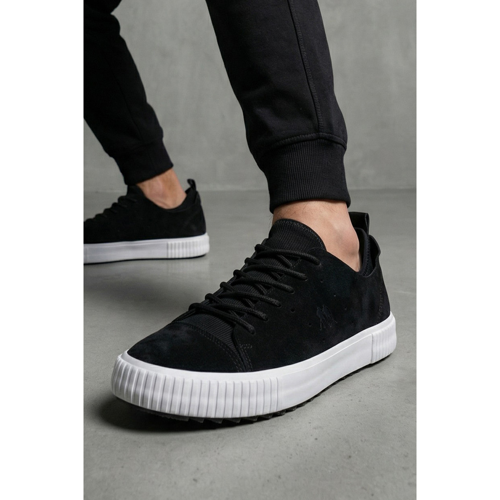 Tênis Casual Camurça Conforto Premium Polo Wear Preto