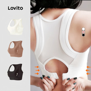 Lovito Sutiã Esportivo Amigável À Pele Levanta e Modela Sutiã Esportivo Branco com 4 Vias de elasticidade LNA129025 em Oferta na Shopee