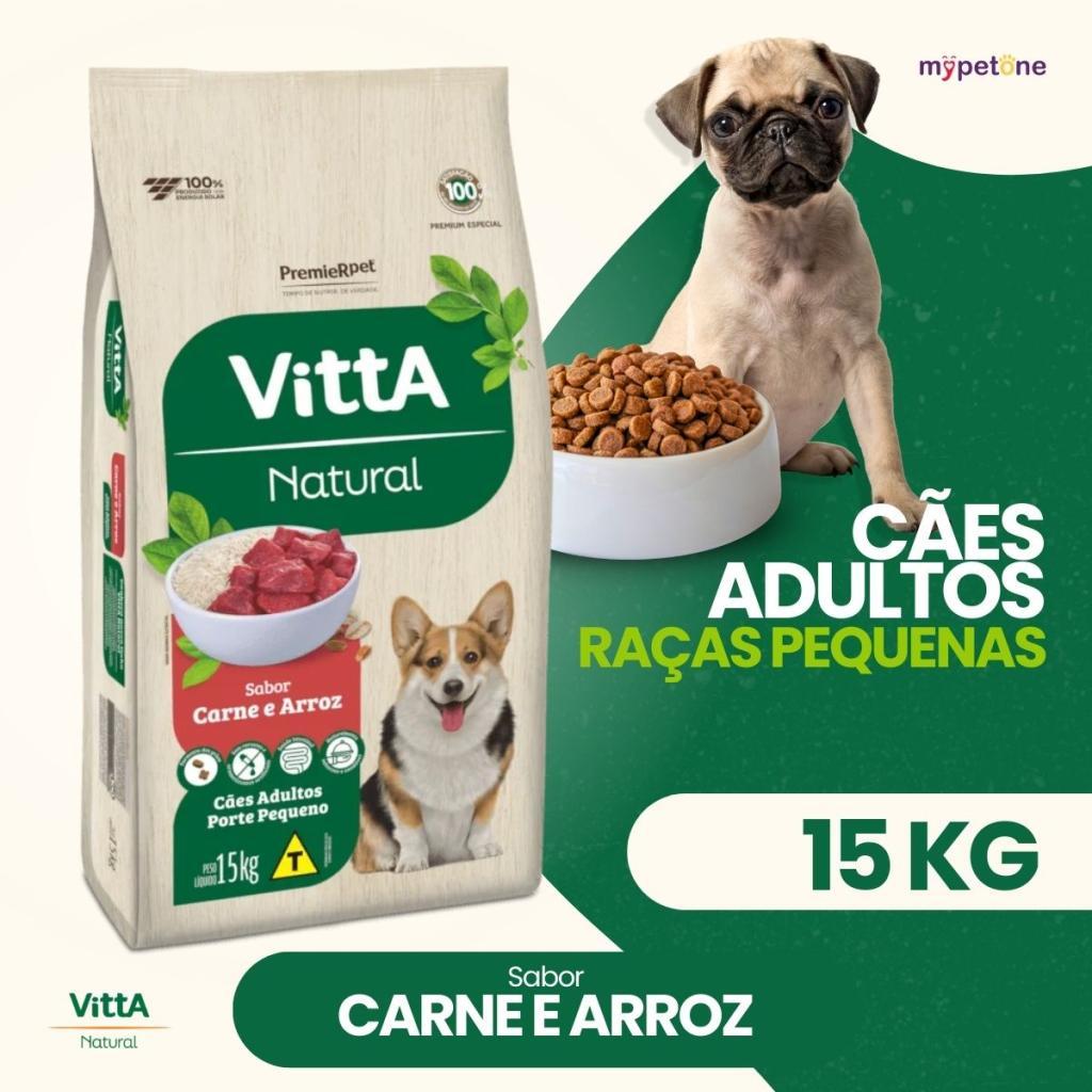 Premier Vitta Natural 15kg Cães Adultos Porte Pequeno Carne
