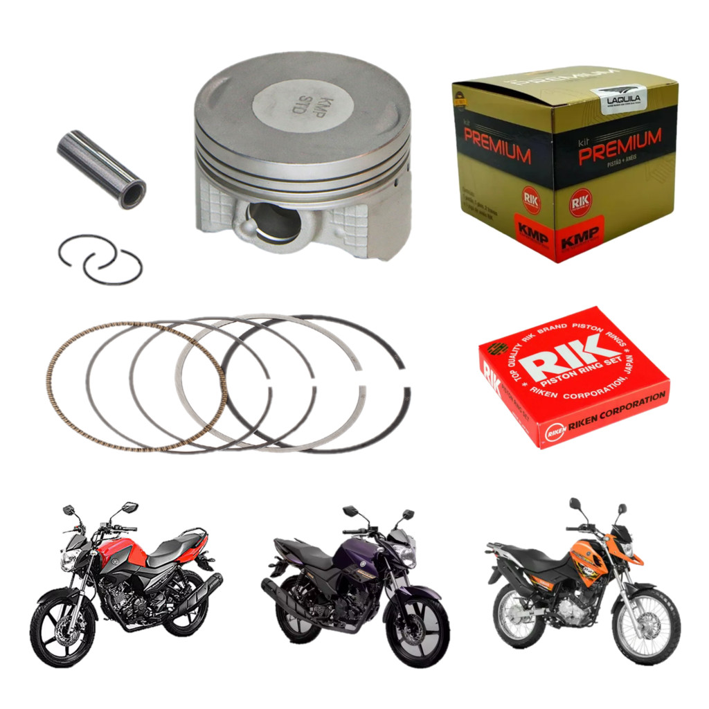 Kit Pistão Anel Fazer Ybr Crosser 150 Std 0.25 0.50 0.75 1.00 Premium