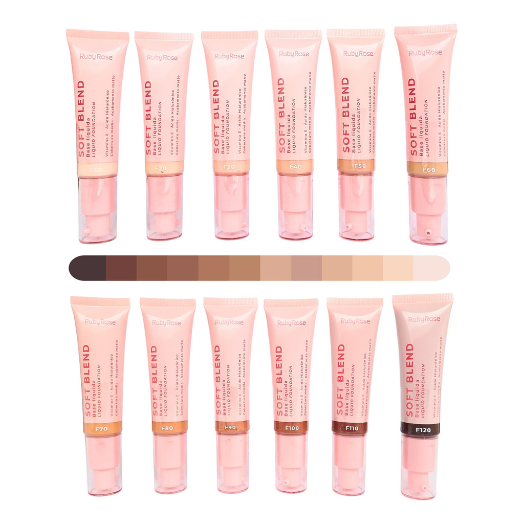 Base Líquida Ruby Rose Soft Blend Linha Rosa Matte HB M301 em Oferta na Shopee