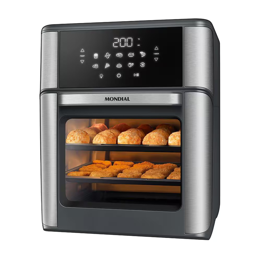 Imagem Fritadeira Elétrica Air Fryer Forno 12L AFON-12L-GI 2000W Painel Digital Mondial