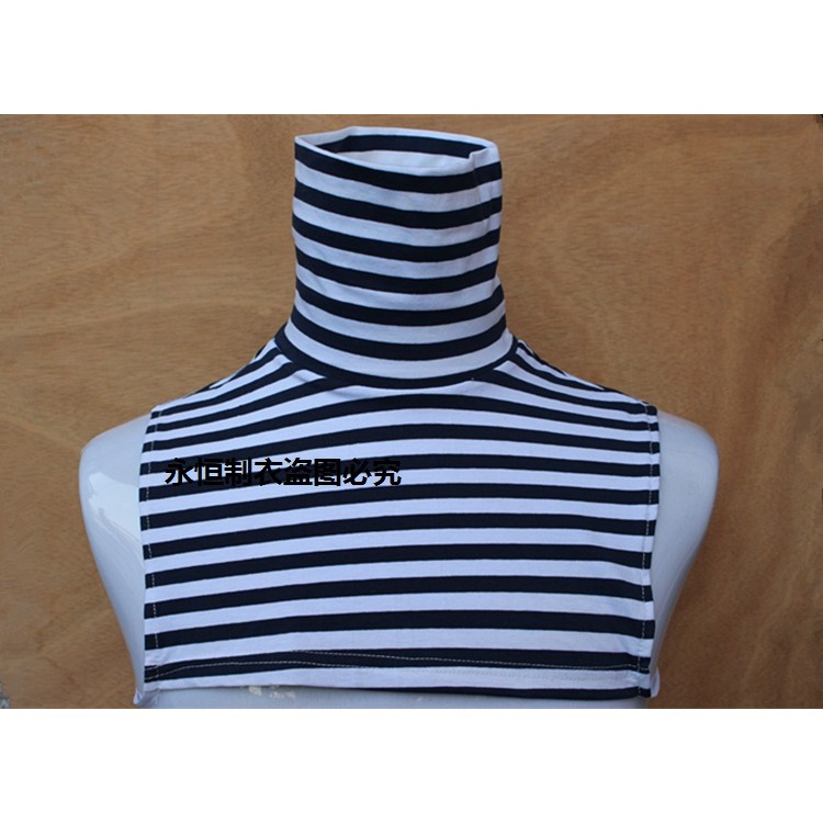 Ampliado gola alta gola falsa outono inverno camisa de fundo listrado colar falso das mulheres dos homens quente Univers
