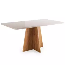 Mesa Sala de Jantar 1,60m com vidro Anjos Viero