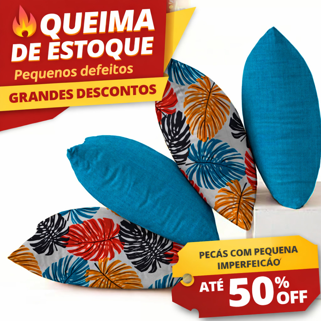 Combo de 4 Capas para Almofadas 0,45cm X 0,45cm - LEVES DEFEITOS