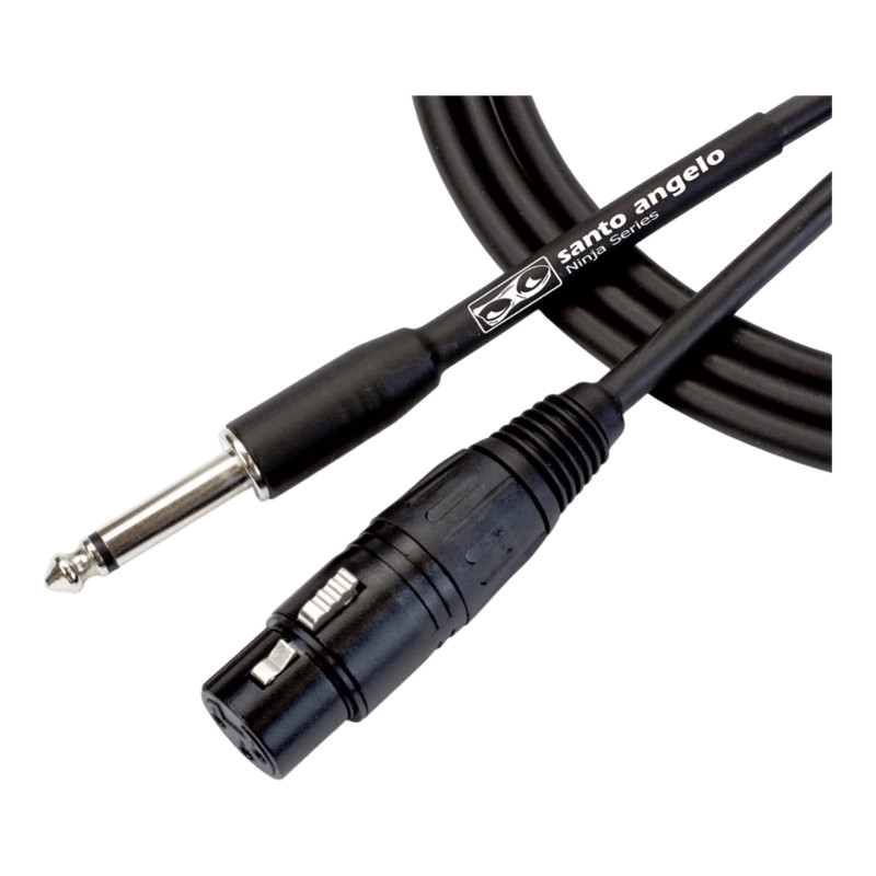 Cabo Microfone Santo Angelo 0,2MM P10 x XLRF Ninja 03FT 0,91M