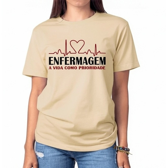 Camiseta Enfermagem Feminina E Masculina Pronta Entrega em Oferta na Shopee