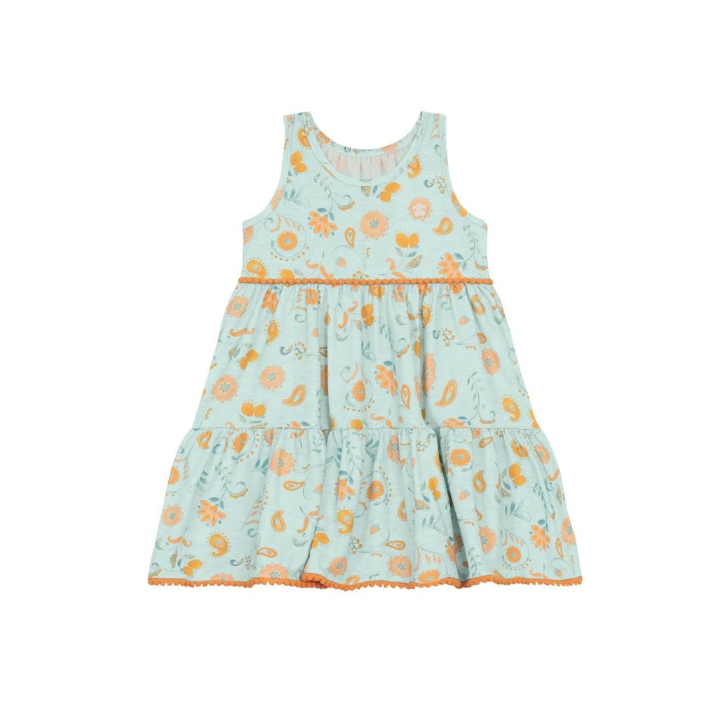 Vestido infantil menina de florzinhas Brandili -Verde em Oferta na Shopee