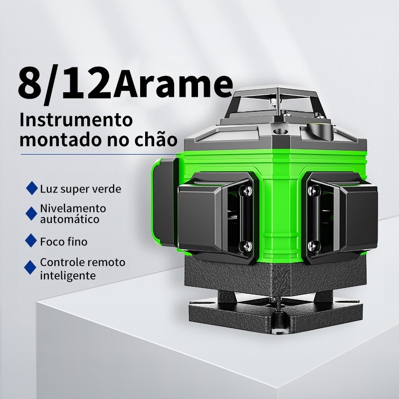 Laser Ajustável De 8/12 Linhas Nível 360 ° Ferramenta Rotativa Interna De Autonivelamento Para Medição De