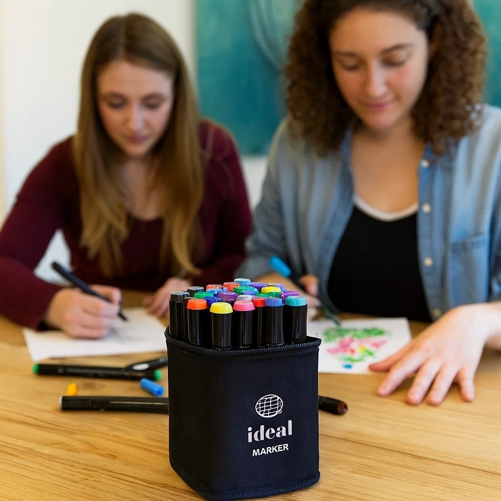 Kit 48 Canetas Hidrográficas Colorir 36 Cores Estojo Escolar Lettering Arte