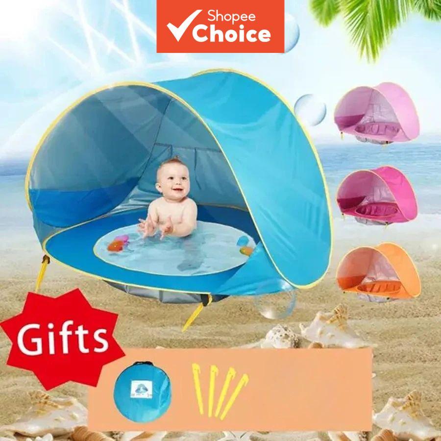 Tenda De Praia Portátil Para Bebês E Crianças , Abrigo Solar Com Remendo Contra Mosquitos , Repelente Anti-Mosquito Inse