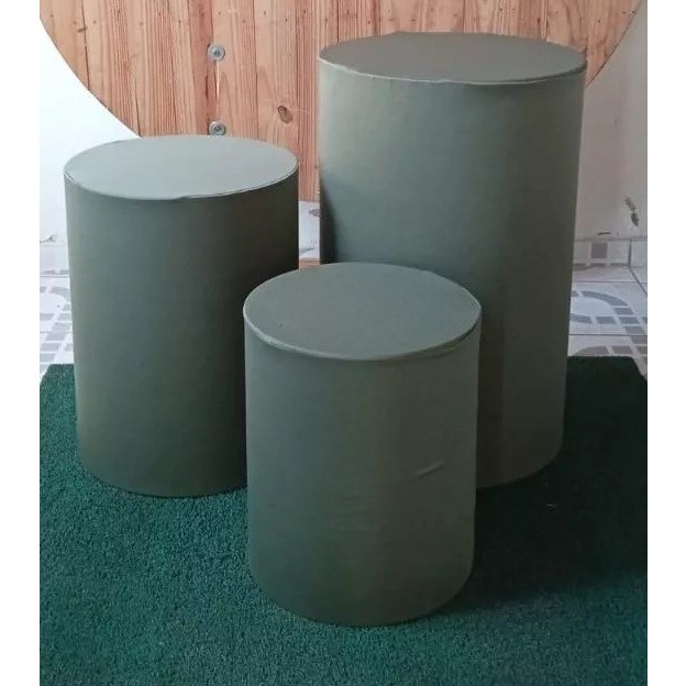 trio de capas mesas cilindros veste facil com elastico trio verde oliva