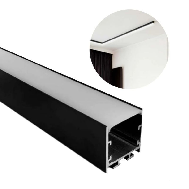 Perfil Alumínio Sobrepor 1010 Preto 1 M para Fita LED com Difusor em Oferta na Shopee