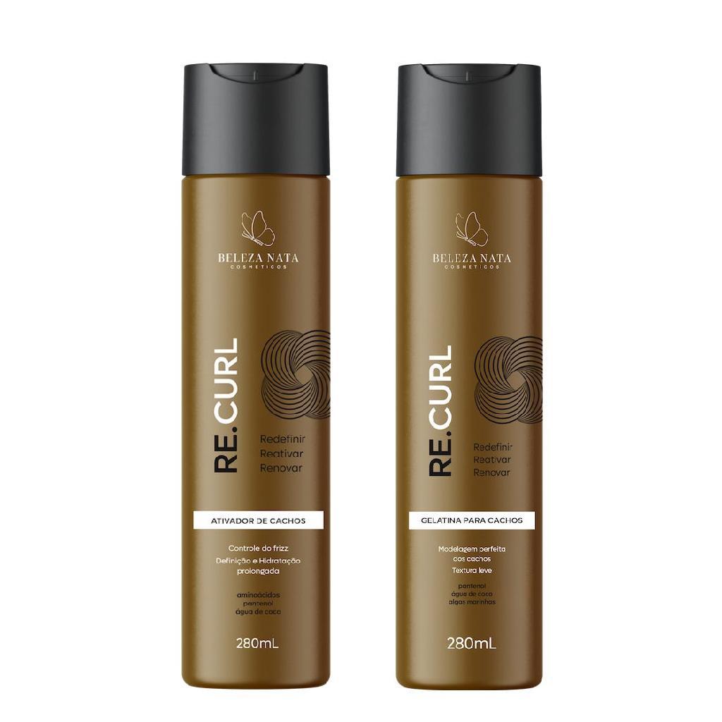 Kit Ativador de cachos + Gelatina Cachos Re.curl Beleza Nata