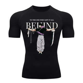 Camisa Compressão Proteção Uv 50+ Estampada Tecido Gelado Segunda Pele Manga Curta Jujutsu Kaisen Toji Zenin Behind em Oferta na Shopee