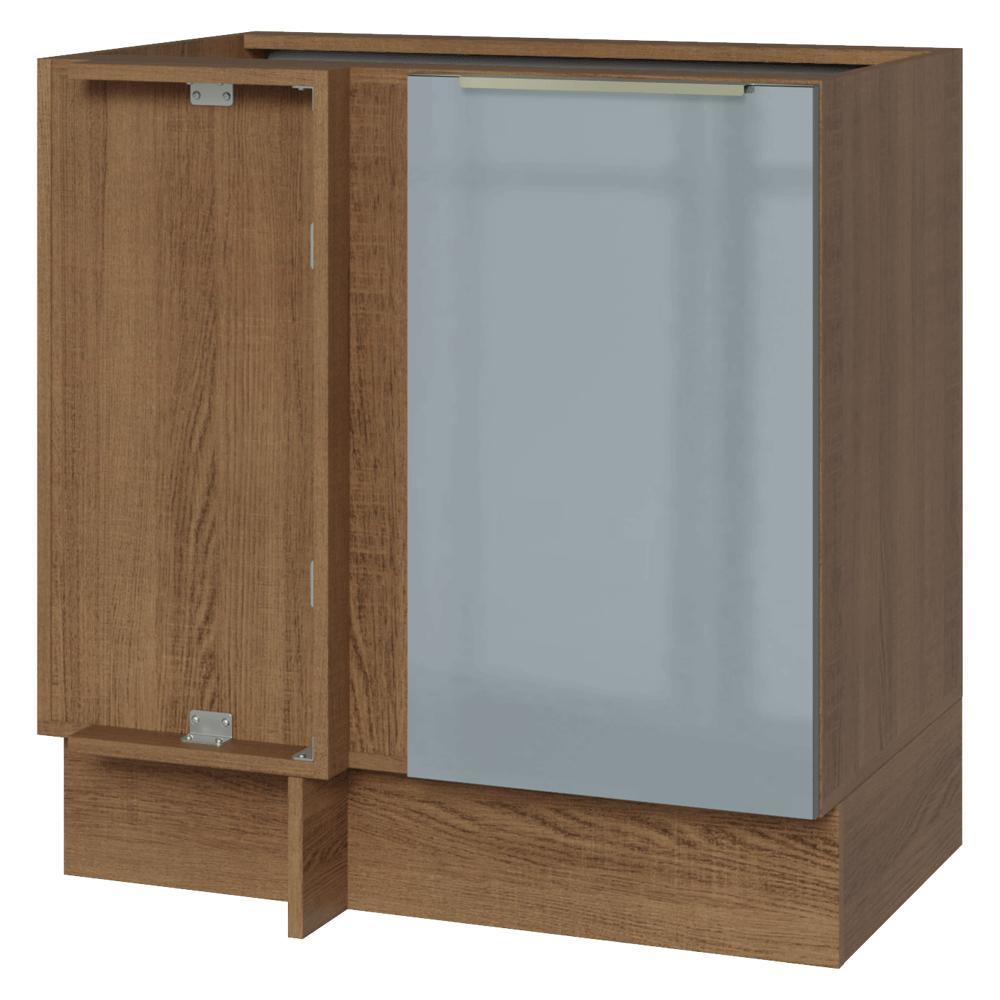 Balcão de Canto 1 Porta (Sem Tampo) Rustic/Cinza Lux Madesa