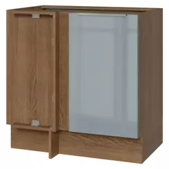 Balcão de Canto 1 Porta (Sem Tampo) Rustic/Cinza Lux Madesa